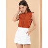 INSPIRE CHIC Women's Ruffled Curved Hem Business Office Vintage Sleeveless Blouse - 2 of 4