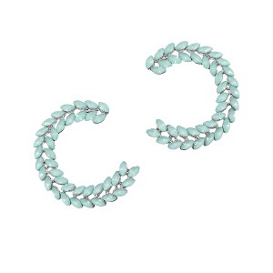 SOHI Women's Mint Green Crystal Bar Hoop Earrings - 1 of 4