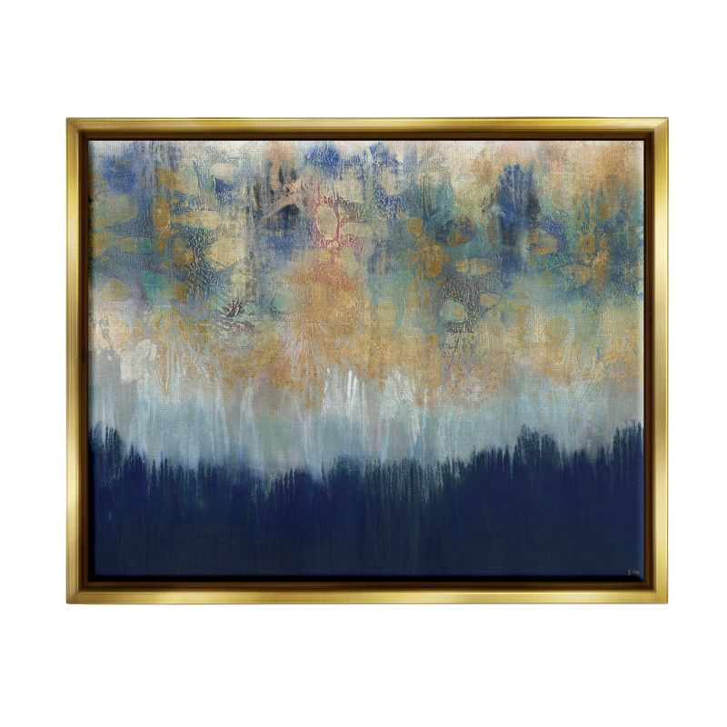 Stupell Industries Abstract Gold Blue Textured Surface Painting, 1 of 7