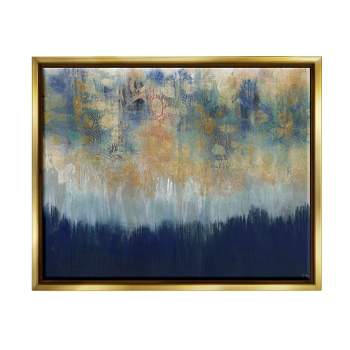 Stupell Industries Abstract Gold Blue Textured Surface Painting