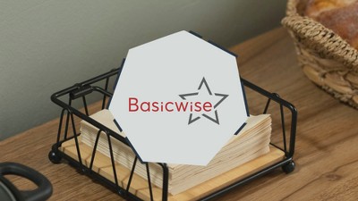 Black Metal Square Napkin Holder with Wooden Base