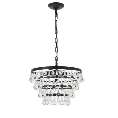 Kora 5-Light Black Glass Bowl Pendant