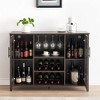 Acekool Wine & Coffee Bar Cabinet - Mesh Door Storage with Glass Holder - 4 of 4