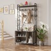 Hall Tree with Bench and Storage, 3-In-1 Entryway Coat Rack & Shoe Bench Organizer for Hallway - 2 of 4