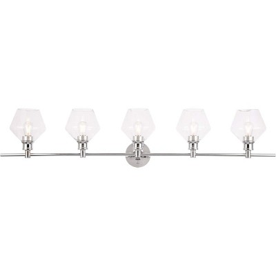 Elegant Lighting Gene 5 light Chrome and Clear glass Wall sconce