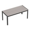Sonkuki Patio Rectangular Coffee Table, Wood Grain Top Modern Industrial Style w/Metal Frame - 2 of 4