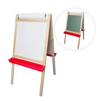 Crestline Products Deluxe Magnetic Paper Roll Easel, Green Chalkboard/White Dry Erase, 48"H x 24"W