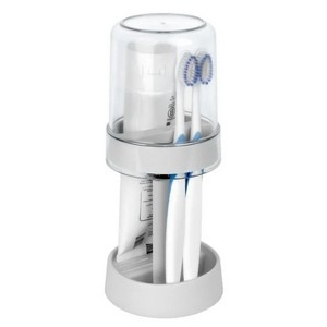 LunaLulinlk Height Adjustable Toothbrush Holder for Bathroom, Toothbrush Holder Stand with Tooth Brush Cup (White) - 1 of 4