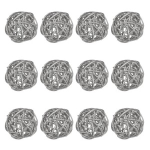 Unique Bargains Wicker Rattan Decorative DIY Crafts Balls for DIY Crafts 1.6 Inch 12 Pcs - 1 of 4