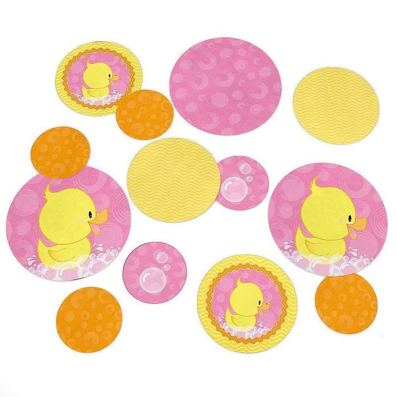 Big Dot of Happiness Pink Ducky Duck - Girl Baby Shower or Birthday Party Giant Circle Confetti - Party Decorations - Large Confetti 27 Count, 1 of 8