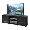Flat Panel TV Stand for TVs up to 64" Ravenwood Black - CorLiving: Mid-Century Modern, Adjustable Shelves, Cable Management - 2 of 4