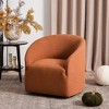 KINWELL Boucle Upholstered Swivel Barrel Accent Armchair - 3 of 4
