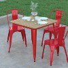Emma and Oliver Indoor/Outdoor Dining Table, 31.5" Square All Weather Poly Resin Top with Steel Base - 3 of 4