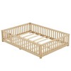 Toddler Floor Bed Frame With Safety Guardrails, Doors, Wood Slat Support Bed, Detachable Platform Bed For Kids Girls Boys - 2 of 4