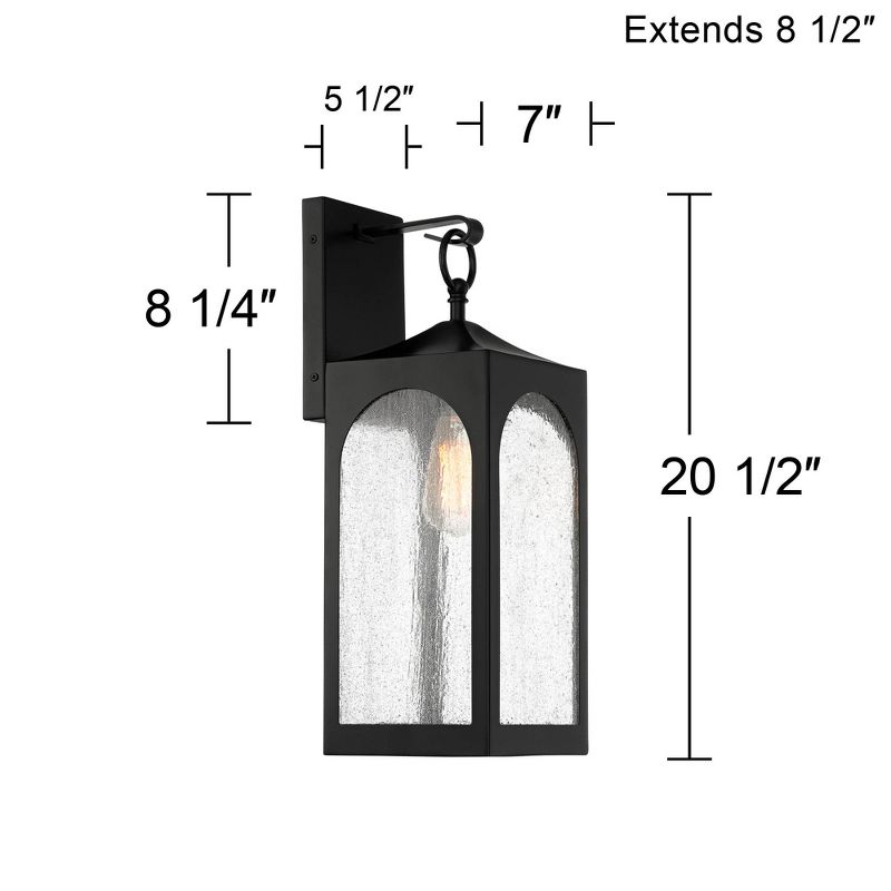 Possini Euro Design Tyne Modern Outdoor Wall Light Fixture Matte Black 20 1/2" Clear Seedy Glass for Post Exterior Barn Deck House Porch Yard Patio, 4 of 9