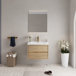 SEVOBAL Bathroom Vanities 30 Inch Contemporary Floating Vanity with Stone Composite Sink and Smart Storage Solutions, Beige, 29.53"*19.69"*22.44" - 1 of 4