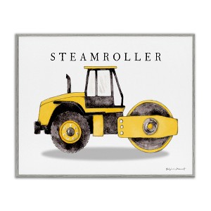 Stupell Industries Yellow Steam Roller Traditional Construction Truck Framed Giclee Art, Gray, 20" x 16" - 1 of 4