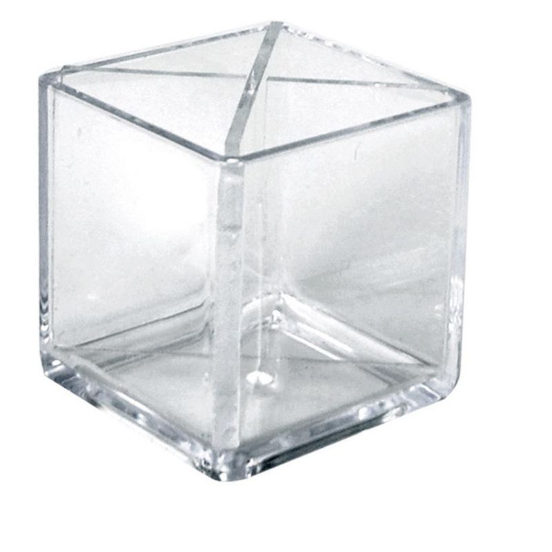 Azar Displays Cube Pencil Holder with Divider 5"W x 5"D x 5"H, 2 of 5