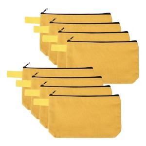 Unique Bargains Canvas Plain Zipper Toiletry Makeup Organizing Bags 8 Pcs - 1 of 4