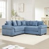 Modern Oversized Modular Corduroy Sectional Sofa with Throw Pillows, Convertible 3-Seat Cloud Couch for Living Room or Bedroom – The Pop Home - 2 of 4