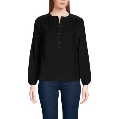Lands' End Women's Pinwale Cord Smocked Popover Shirt