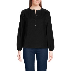 Lands' End Women's Pinwale Cord Smocked Popover Shirt - 1 of 3