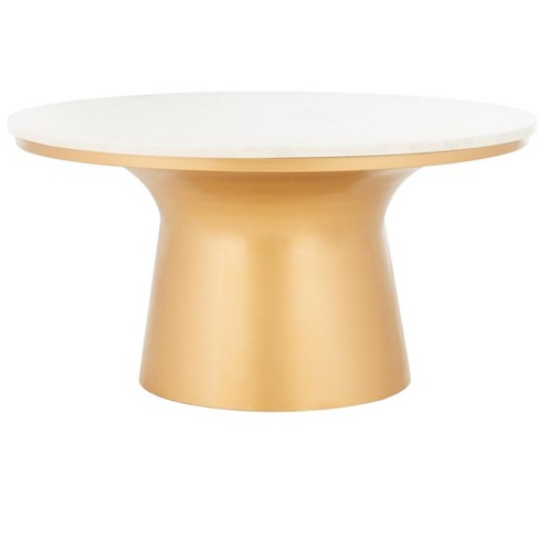 Mila pedestal deals coffee table safavieh