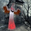 Angel Sar 12ft Giant Scary Ghost Inflatable with LED Lights, Flashing Red Eyes and Flame Effect Halloween Yard Decoration. White - 2 of 4