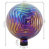 Sunnydaze Rippled Texture Indoor/Outdoor Gazing Globe Glass Garden Ball - 10" Diameter - Blue, Purple and Gold - 3 of 4