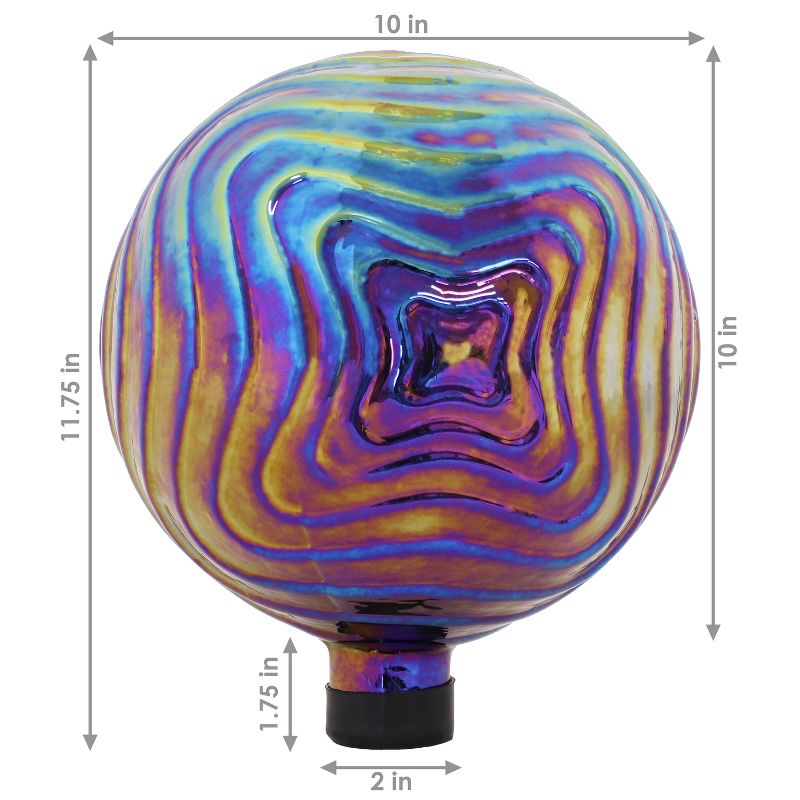 Sunnydaze Rippled Texture Indoor/Outdoor Gazing Globe Glass Garden Ball - 10" Diameter, 3 of 8