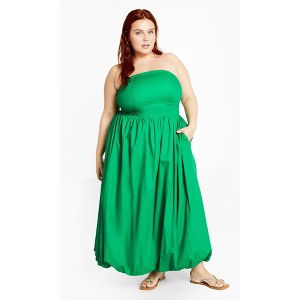 Women's Plus Size Alina Maxi Dress - bright green | CITY CHIC - 1 of 4