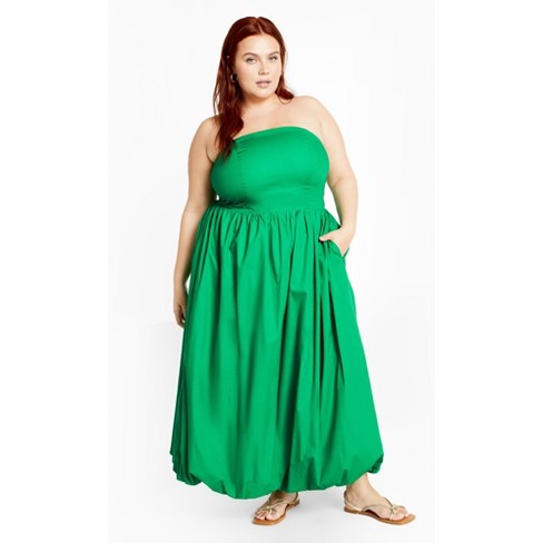 Women's Plus Size Alina Maxi Dress - bright green | CITY CHIC - image 1 of 4