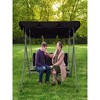 70.5"3-Person Outdoor Swing Chair Adjustable Canopy Hammock Seats, Patio Porch Garden Swing, Black - 2 of 4