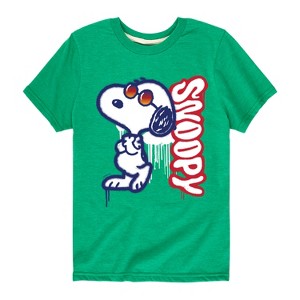 Boys' - Peanuts - Graffiti Snoopy Short Sleeve Graphic T-Shirt - 1 of 4