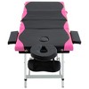 vidaXL 4-Zone Foldable Massage Table Aluminum Black and Pink - 2 of 4