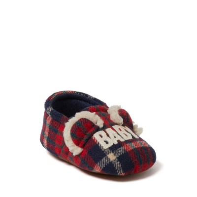 Image of Dearfoams Kids Baby Bear Plaid Closed Back Slipper