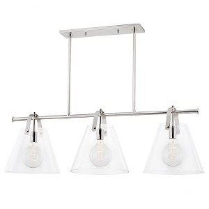 Mitzi Karin 3 - Light Island Pendant Light in  Polished Nickel Clear Shade - 1 of 1