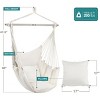 Sorbus Hanging Rope Hammock Chair Swing Seat for Any Indoor or Outdoor Spaces- Max. 265 Lbs -2 Seat Cushions Included - 3 of 4