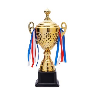Juvale Premium Large Gold Trophy - Gold Plated Metal for Sports Championships, Tournaments, Award Competitions, Spelling Bee - 1 of 4