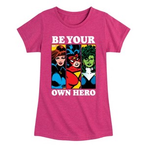 Girls' - Marvel - Be Your Own Hero Fitted Short Sleeve Graphic T-Shirt - 1 of 4