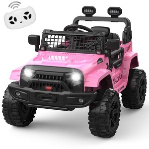 Jojoka 12V Ride on Truck Car for Kids, Battery Powered Electric Toys Vehicles with Remote Control, Spring Suspension, Lights, Bluetooth, 2 Speeds - 1 of 4
