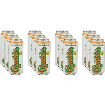 Rambler Yaupon Energy Drink Sparkling Peach - Case of 12 - 16 fl oz