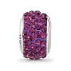 Black Bow Jewelry Sterling Silver with Purple Crystals February Birthstone Bead Charm - 3 of 4