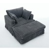 NicBex Modern Accent Chair with Ottoman Corduroy Chaise Longue Comfy Reclining Chair Sofa with Foot Stool - 3 of 4