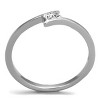 Slickblue Women’s Minimalist Ring, Open Band with Two Small CZ Stones, Polished Silver Stainless Steel, Size 5–10 - 3 of 4