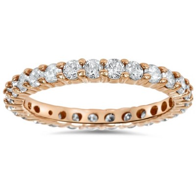 Pompeii3 1 1/2ct Diamond Eternity Wedding Ring 14K Rose Gold