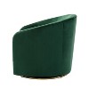 Amarante Comfy Velvet Swivel Chair for Bedroom with Metal Base | Karat Home-TEAL - 3 of 4