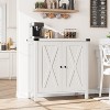 2 Pieces Modern Wooden Sideboard, Farmhouse Sideboard Buffet Cabinet with 2 Doors and Adjustable Shelves, Accent Entryway Console Cabinets - 3 of 4