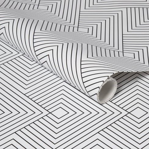 Diamonds Peel & Stick Wallpaper Black/White - Project 62™ - image 1 of 4