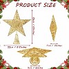 Aoibox 10 Inch Gold Glitter Christmas Star Tree Topper Hollow Iron Wire Design Fits 69 Ft Tree 1 Piece Easy Install Holiday Decor - 4 of 4